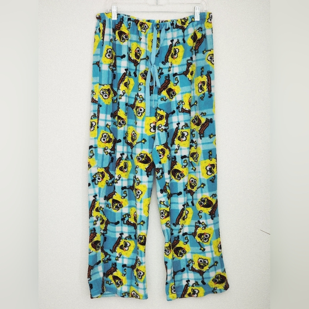 Nickelodeon Fleece Spongebob Pajama Pants for Adults Elastic Waist Sz 2XL